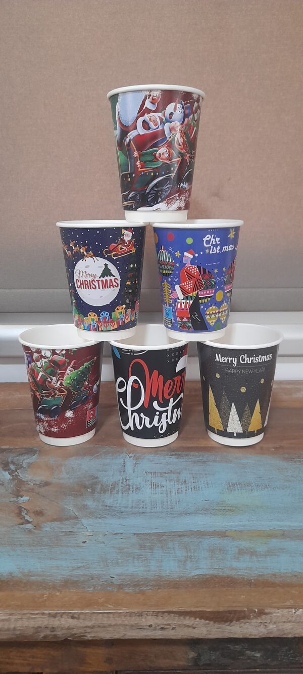 χάρτινα ποτήρια christmas  paper cups 14oz Χριστουγεννιάτικα Χάρτινα Διπλότοιχα ποτήρια